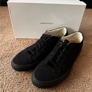Common Projects Men Canvas Black Achilles Low-Top Sneaker Shoes Size EU 43